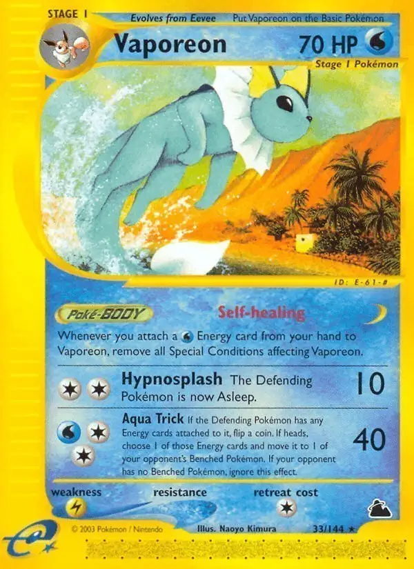 Vaporeon #33 Skyridge PSA 10