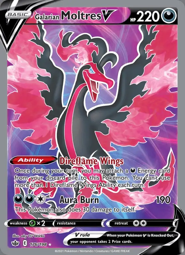 Galarian Moltres V #176 Chilling Reign PSA 10