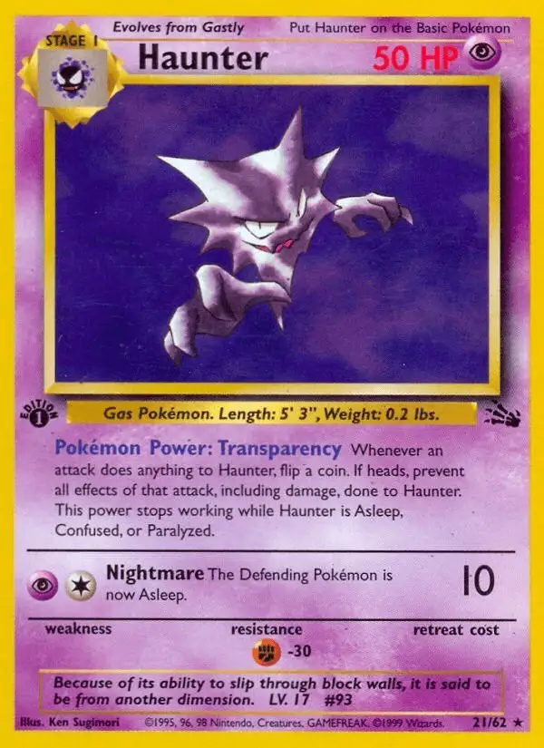 Haunter #21 Fossil PSA 10