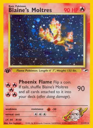 Blaine's Moltres #1 Gym Heroes PSA 10