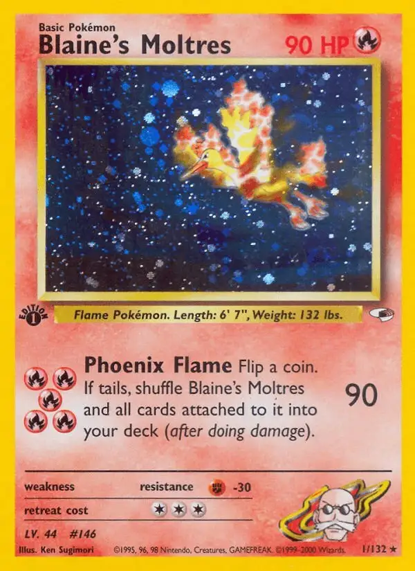 Blaine's Moltres #1 Gym Heroes PSA 10