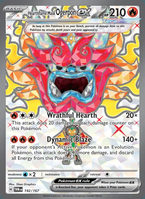 Hearthflame Mask Ogerpon ex #192 Twilight Masquerade PSA 10