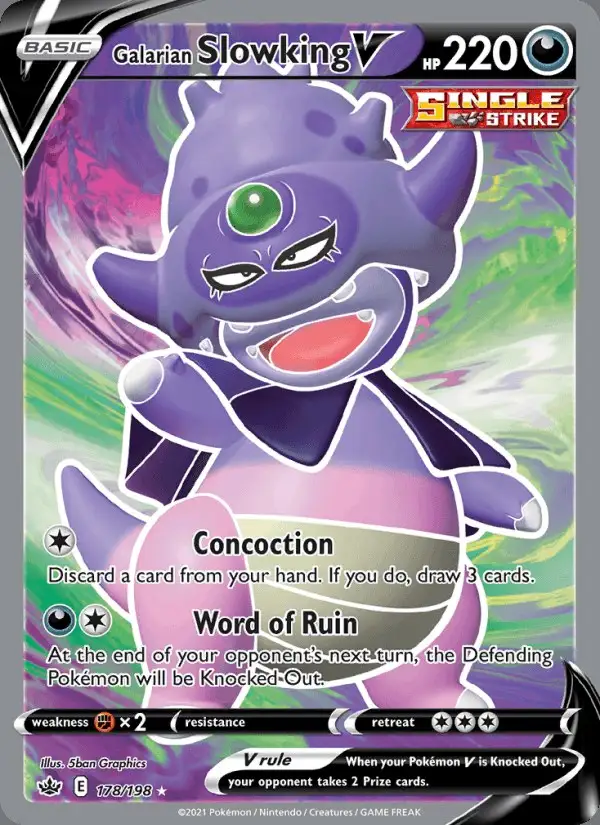 Galarian Slowking V #178 Chilling Reign PSA 10