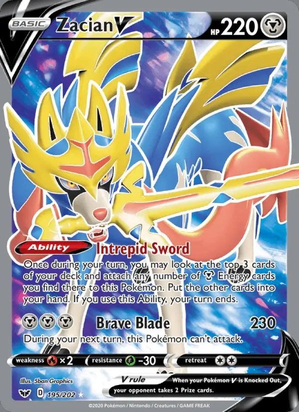 Zacian V #195 Sword & Shield PSA 10