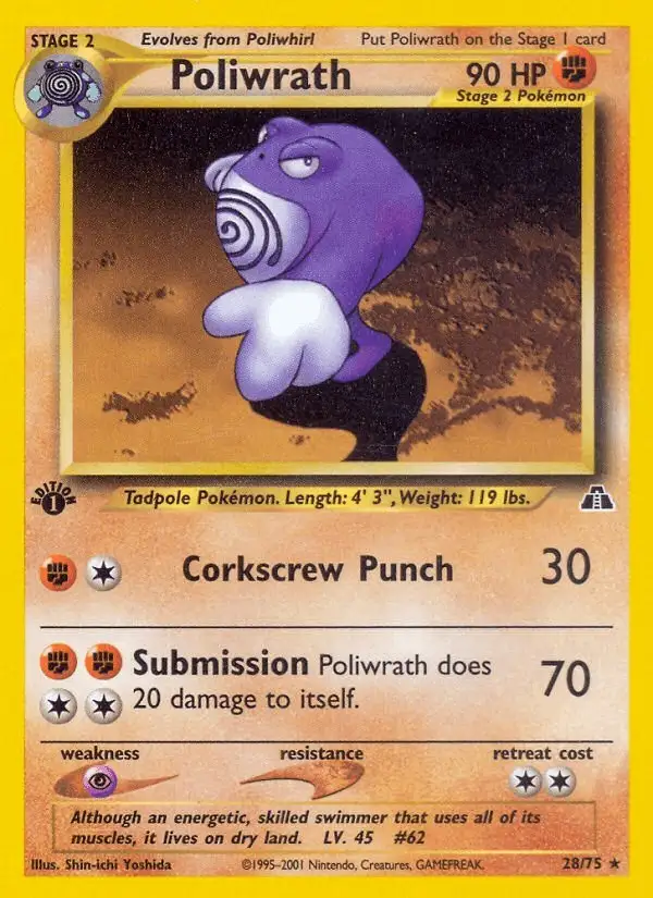 Poliwrath #28 Neo Discovery PSA 10