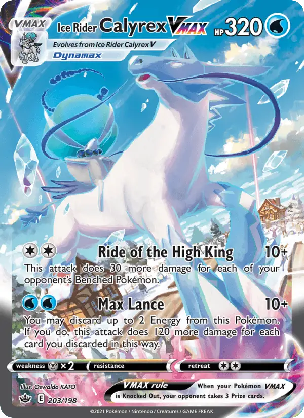 Ice Rider Calyrex VMAX (Full Art) #203 Chilling Reign PSA 10