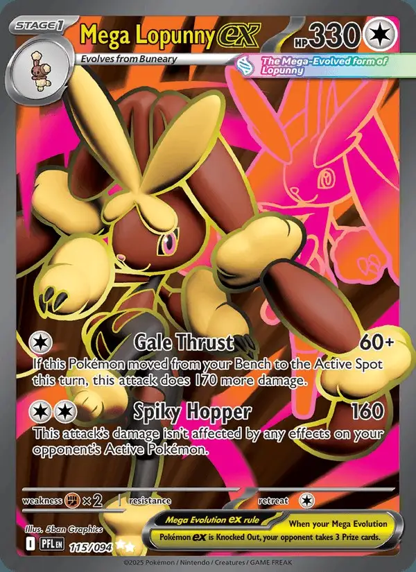 Mega Lopunny ex #115 Phantasmal Flames PSA 10