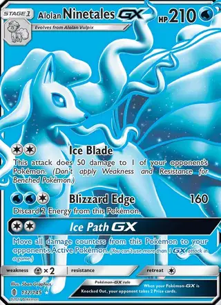 Alolan Ninetales GX #132 Guardians Rising PSA 10