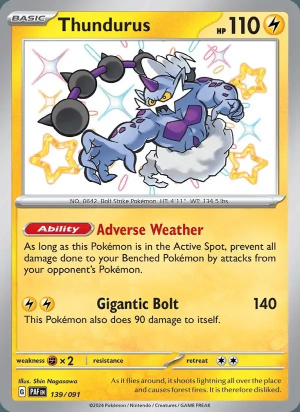 Thundurus #139 Paldean Fates PSA 10