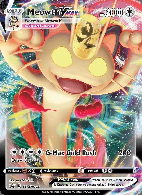 Meowth VMAX #SWSH005 SWSH Black Star Promos PSA 10