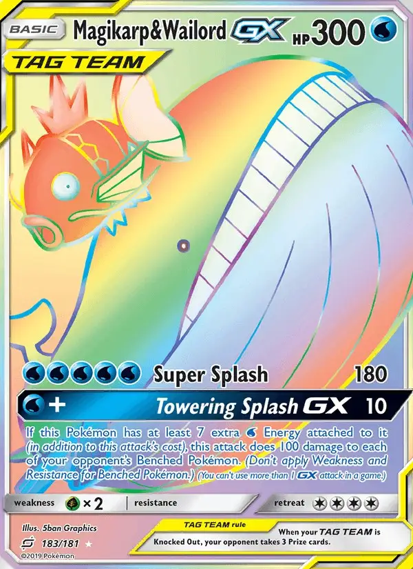 Magikarp & Wailord GX #183 Team Up PSA 10