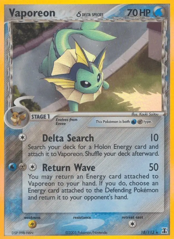 Vaporeon δ #18 Delta Species PSA 10