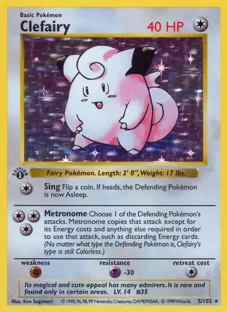 Clefairy #5 Base Set PSA 10