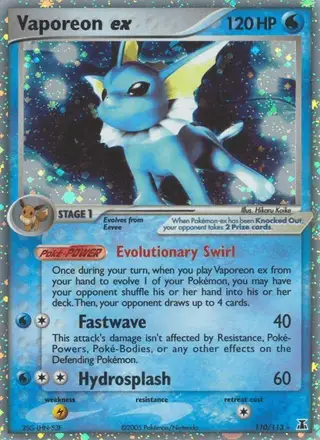 Vaporeon ex #110 Delta Species PSA 10