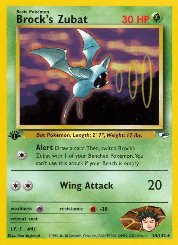 Brock's Zubat #24 Gym Heroes PSA 10