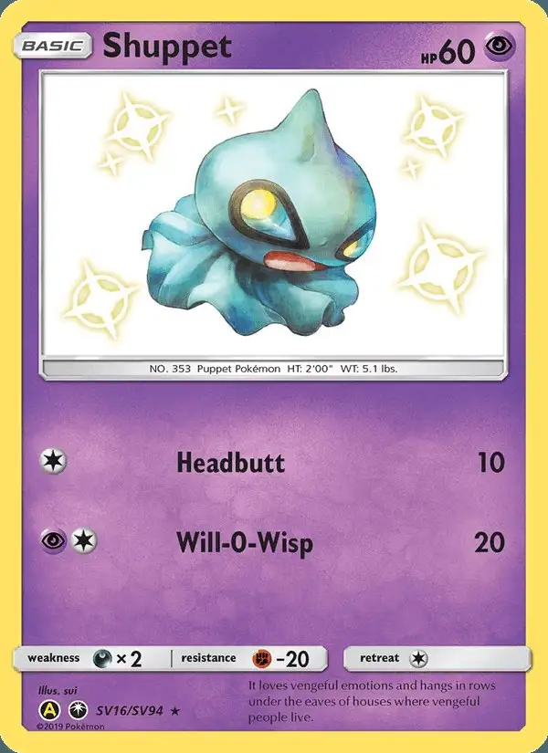 Shuppet #SV16 Hidden Fates Shiny Vault PSA 10