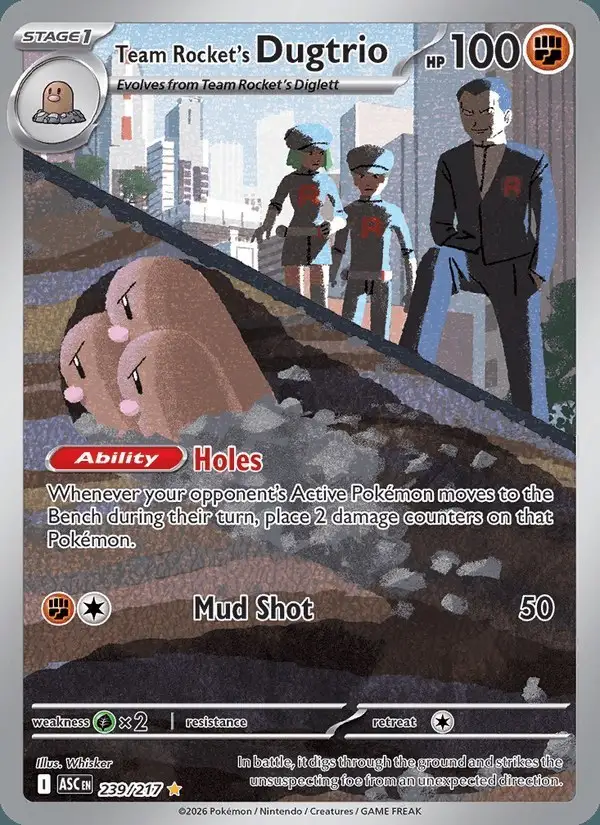 Team Rocket's Dugtrio #239 Ascended Heroes PSA 10