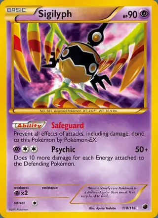 Sigilyph #118 Plasma Freeze PSA 10