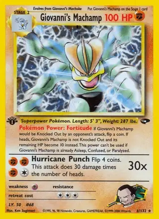Giovanni's Machamp #6 Gym Challenge PSA 10