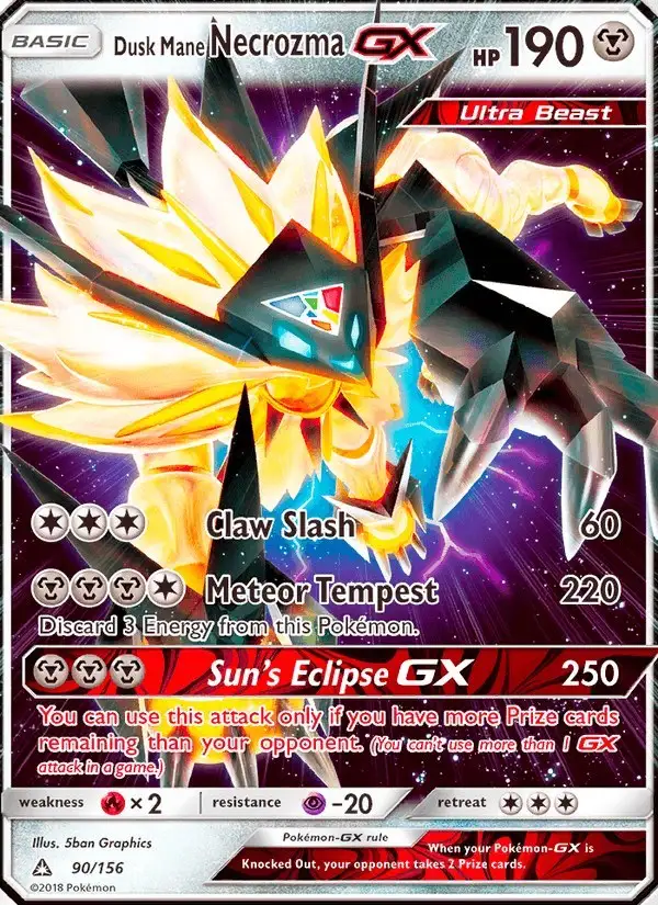 Dusk Mane Necrozma GX #90 Ultra Prism PSA 10