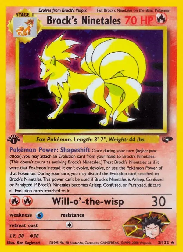 Brock's Ninetales #3 Gym Challenge PSA 10
