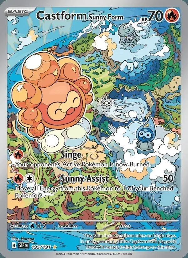 Castform Sunny Form #195 Surging Sparks PSA 10