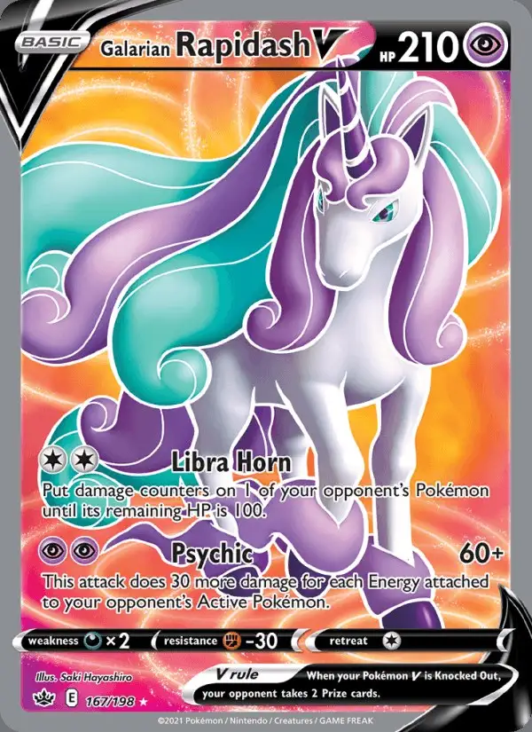 Galarian Rapidash V #167 Chilling Reign PSA 10