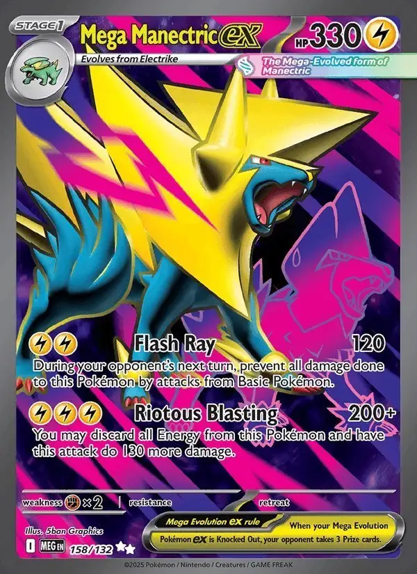Mega Manectric ex #158 Mega Evolution PSA 10