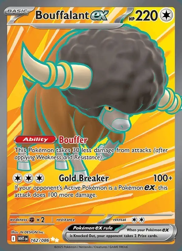 Bouffalant ex #162 White Flare PSA 10