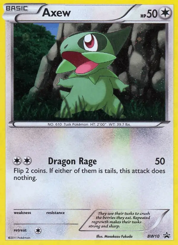 Axew #BW10 BW Black Star Promos PSA 10