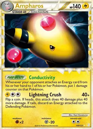 Ampharos #105 HeartGold SoulSilver PSA 10
