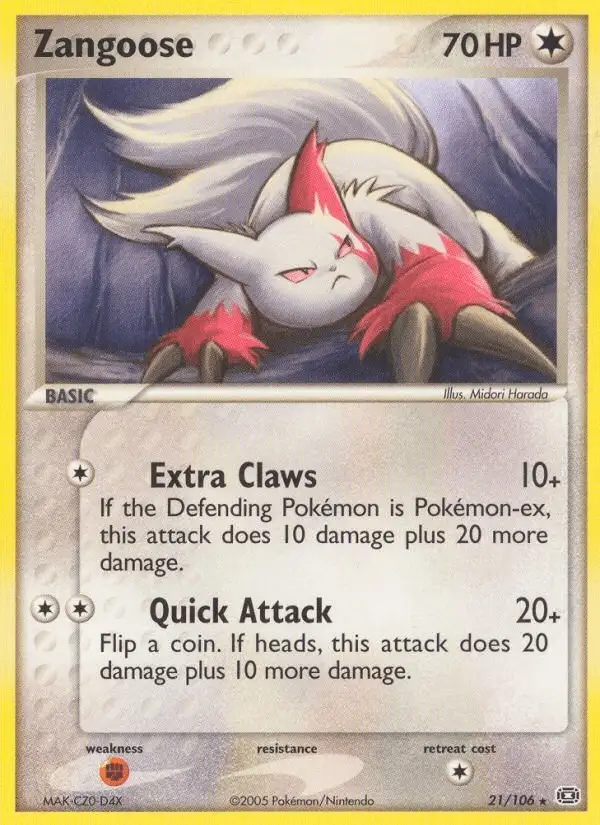 Zangoose #21 Emerald PSA 10