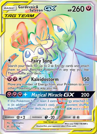 Gardevoir & Sylveon GX #225 Unbroken Bonds PSA 10