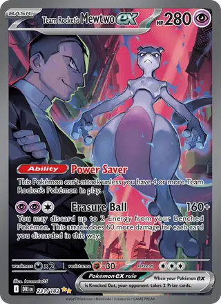 Rocket's Mewtwo ex #231 Destined Rivals PSA 10