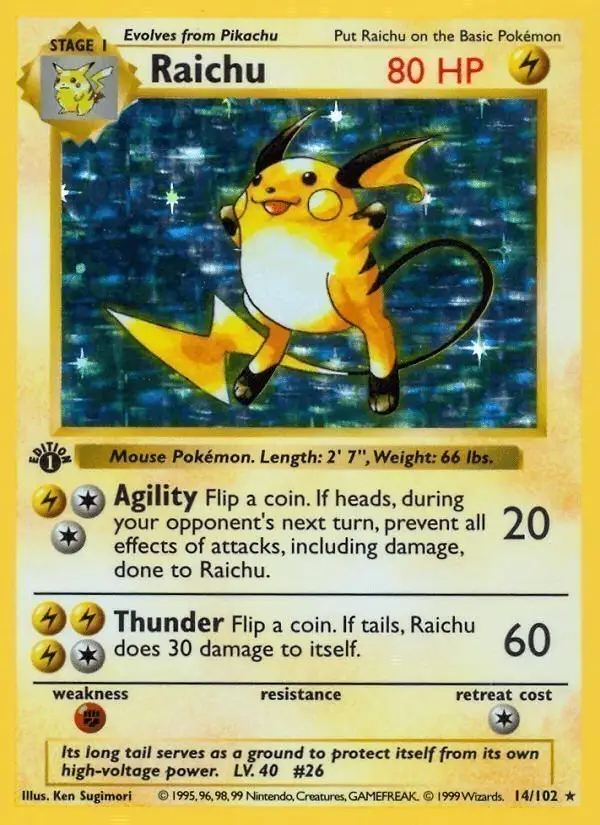 Raichu #14 Base Set PSA 10