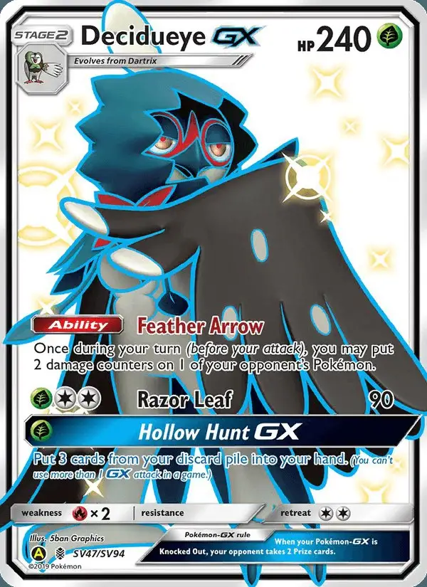 Decidueye-GX #SV47 Hidden Fates Shiny Vault PSA 10