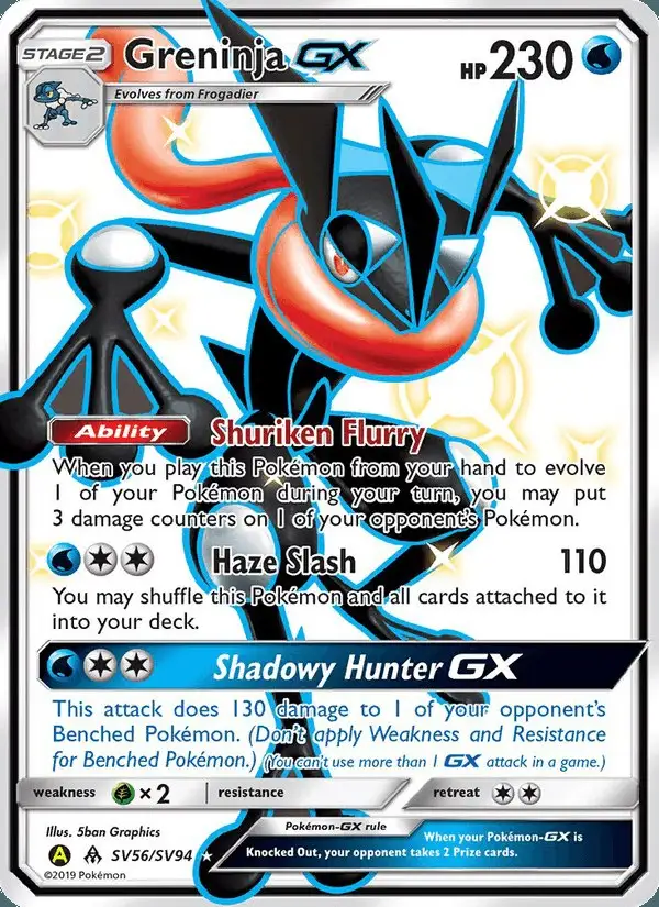 Greninja-GX #SV56 Hidden Fates Shiny Vault PSA 10