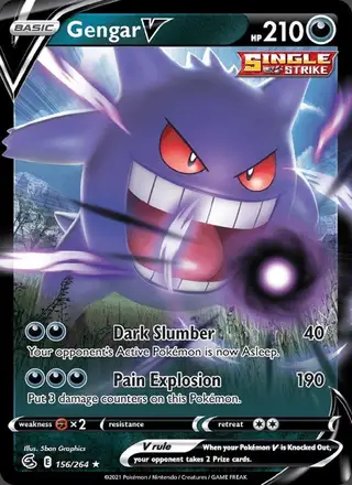Gengar V #156 Fusion Strike PSA 10
