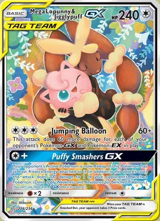 Mega Lopunny & Jigglypuff GX #226 Cosmic Eclipse PSA 10