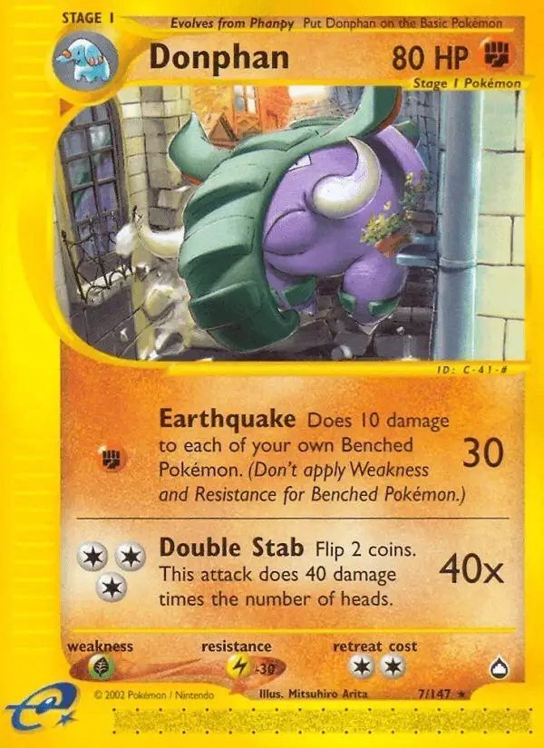Donphan #7 Aquapolis PSA 10
