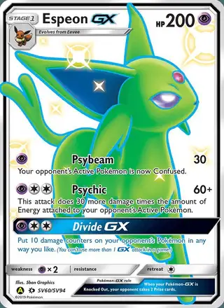Espeon-GX #SV60 Hidden Fates Shiny Vault PSA 10
