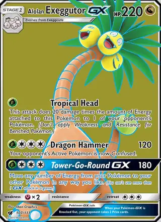 Alolan Exeggutor GX #107 Crimson Invasion PSA 10