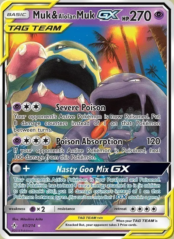Muk & Alolan Muk GX #61 Unbroken Bonds PSA 10