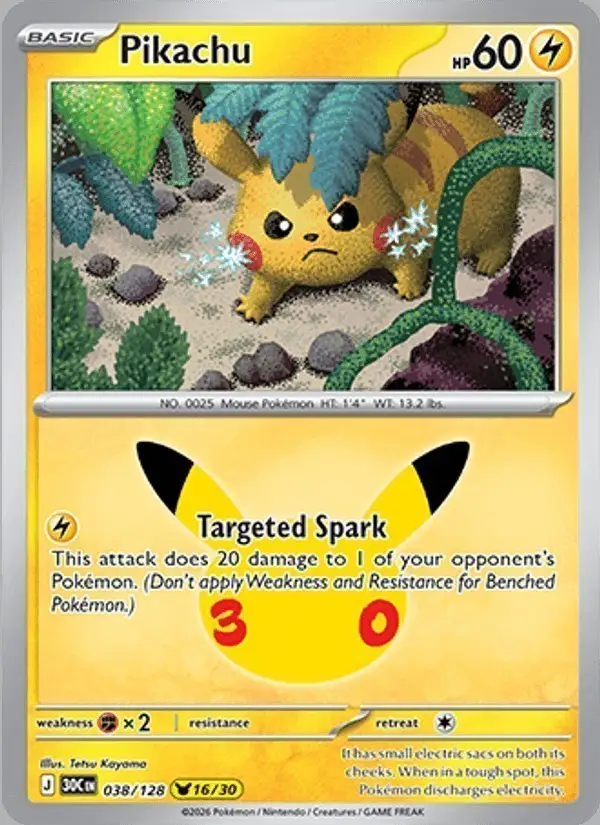 Pikachu #038 30th Celebration PSA 10
