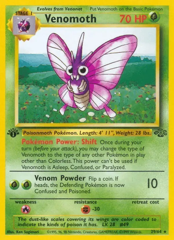 Venomoth #29 Jungle PSA 10
