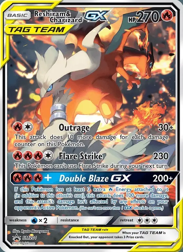 Reshiram & Charizard GX #SM201 SM Black Star Promos PSA 10