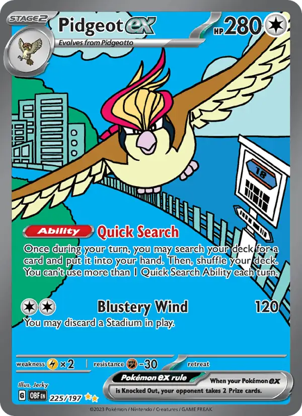 Pidgeot ex #225 Obsidian Flames PSA 10