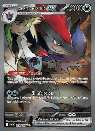 N's Zoroark ex #185 Journey Together PSA 10