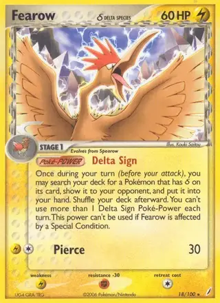 Fearow δ #18 Crystal Guardians PSA 10