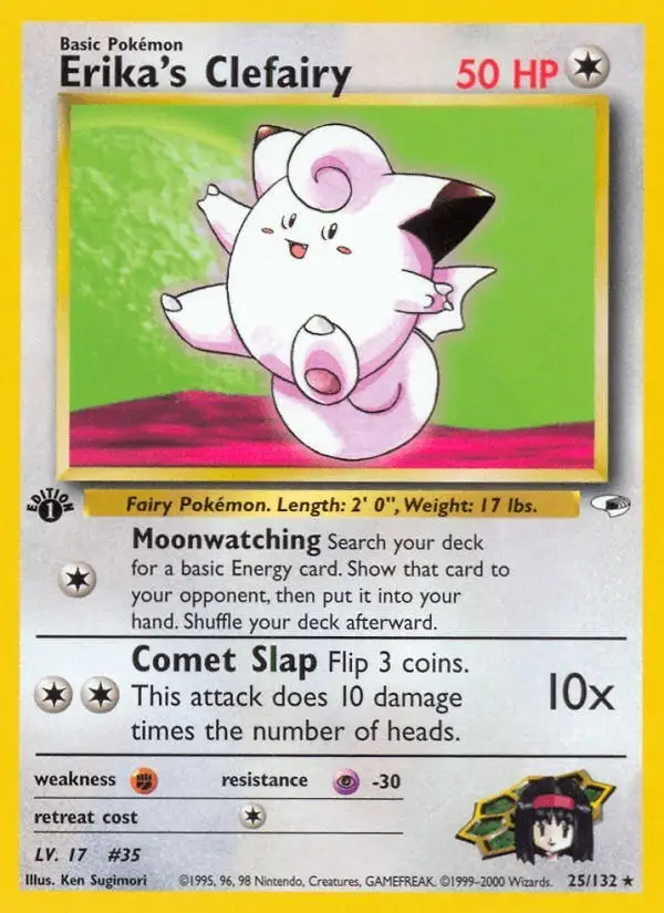 Erika's Clefairy #25 Gym Heroes PSA 10